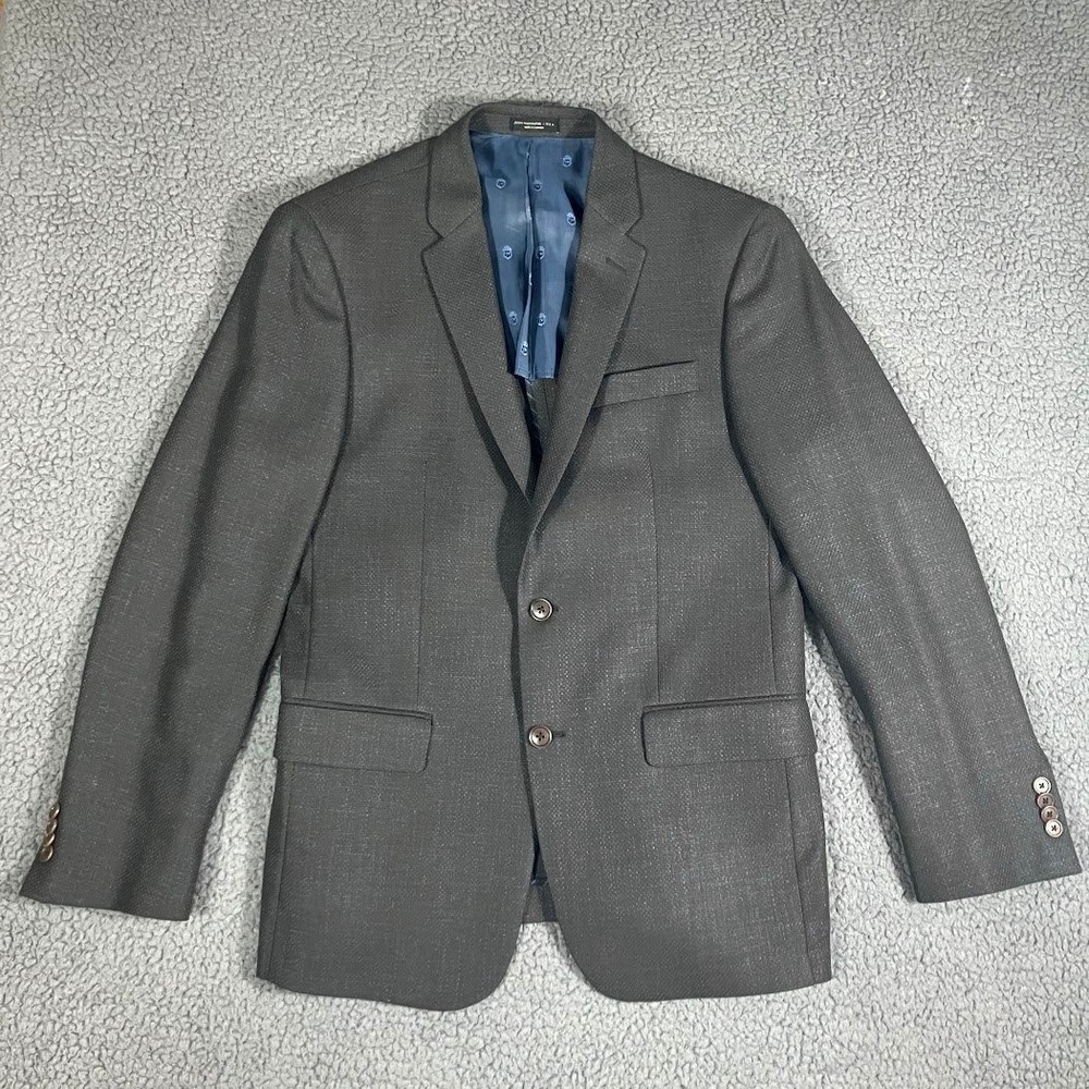 John Varvatos USA 100% Wool Blazer Sport Coat Mens Charcoal Blue Canada 40S 38R